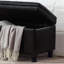 Banc de rangement rembourré capitonné à boutons, banc d'entrée en similicuir avec pieds en bois fuselés, banc de lit