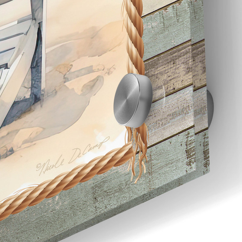  «Cape Cod Adirondack Chairs» par Nicole DeCamp, art mural en verre acrylique, 24 po x 24 po, H 24 po x l 24 po
