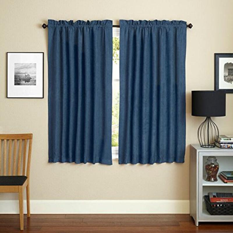 Crownfield Room Darkening Curtain Pair, 52" W x 108" L, Indigo