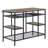 Rustic Oak & Black Finish Kitchen Island