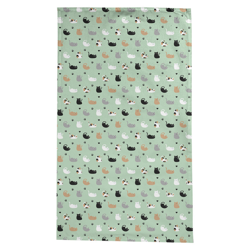 Nappe à motif chat Leffel, Vert clair