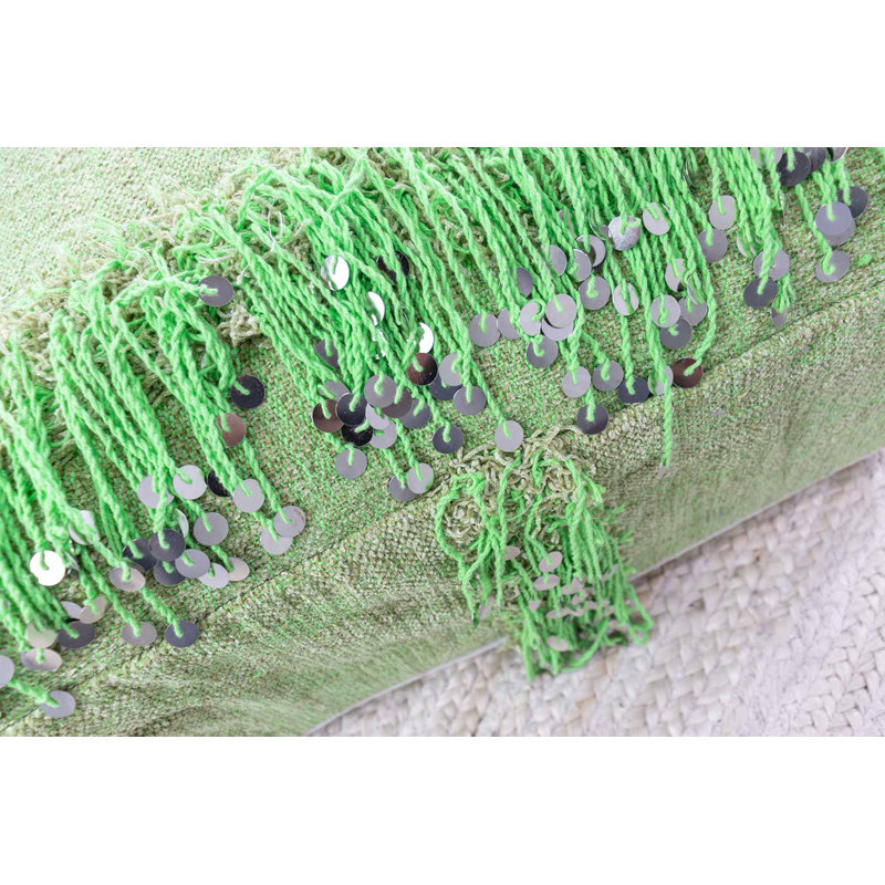 Repose-pieds Bernina, Mélange de laine et de coton vert