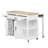 47" Kitchen Island with Extendable Dining Table, Rolling Kitchen Cart with Power Outlets, Rubber Wood Veneer Top & Storage Drawers-923364040