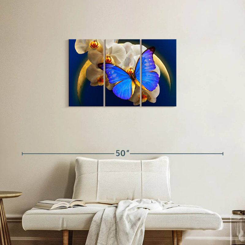 Brampt Moonlit Morpho Butterfly, 20" H x 33" W
