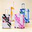 Valise 28 pouces à roulettes pour PC, valise de transport, avec motif imprimé et serrure à combinaison (rose)-132440686-132440689