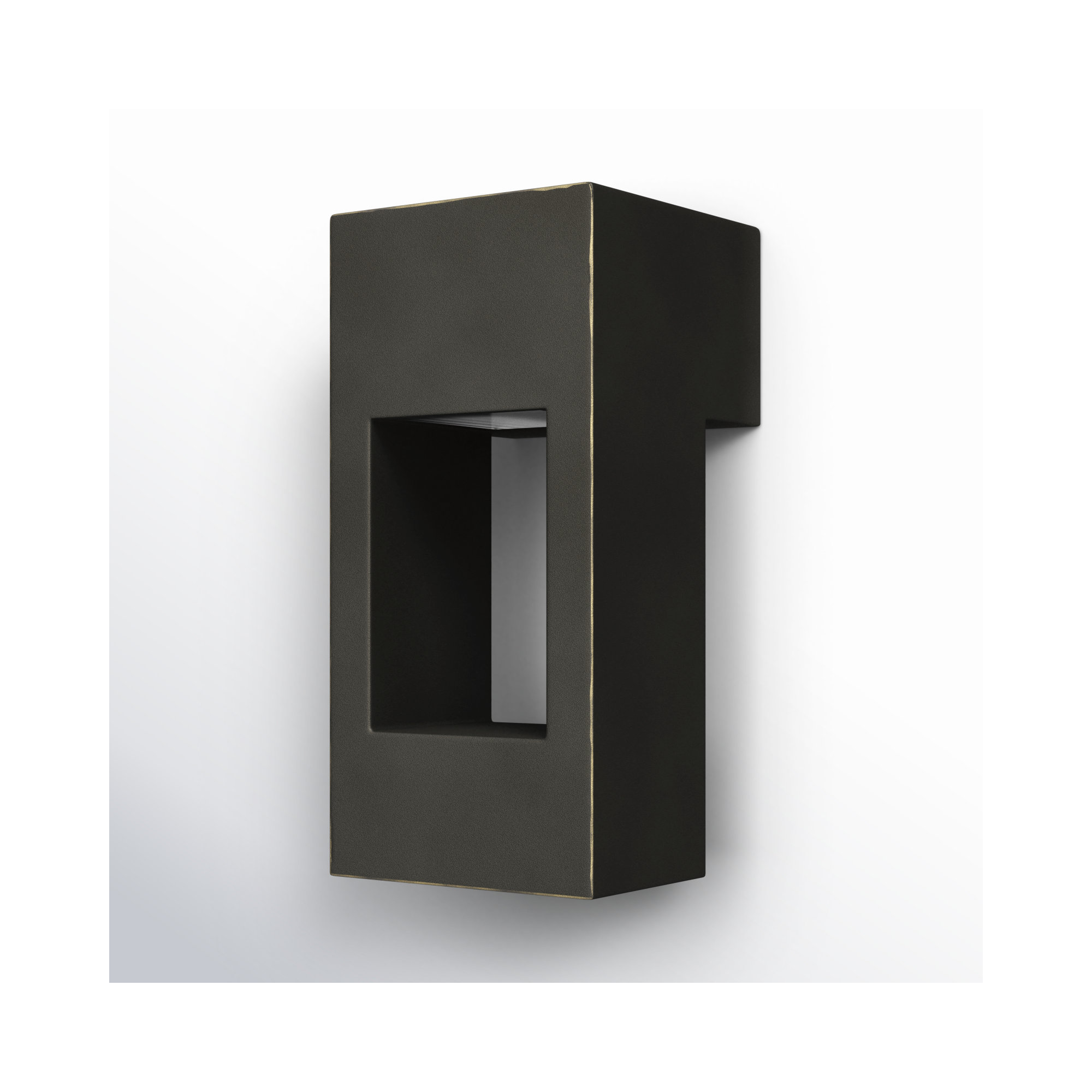Blandburg Rectangle Outdoor Aluminum LED Wall Light, 12" H x 5.75" W x 5.75" D, Antique Bronze