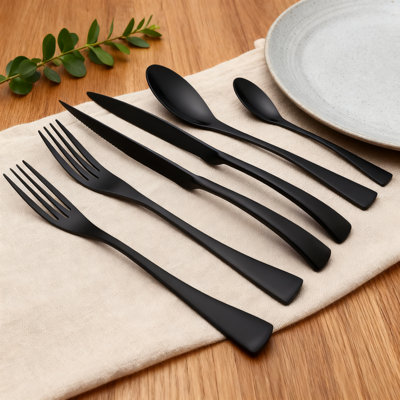 24-Piece Stainless Steel Flatware Set, Service For 4 With Serrated Steak Knives, Mirror Polished 18/10 Stainless Steel Dinnerware For Everyday Use And Entertaining
