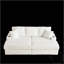 Canapé 3 places en velours côtelé de 213 cm avec coussins, pouf, repose-pieds avec rangement et rainures pour porte-gobelets pour un confort optimal