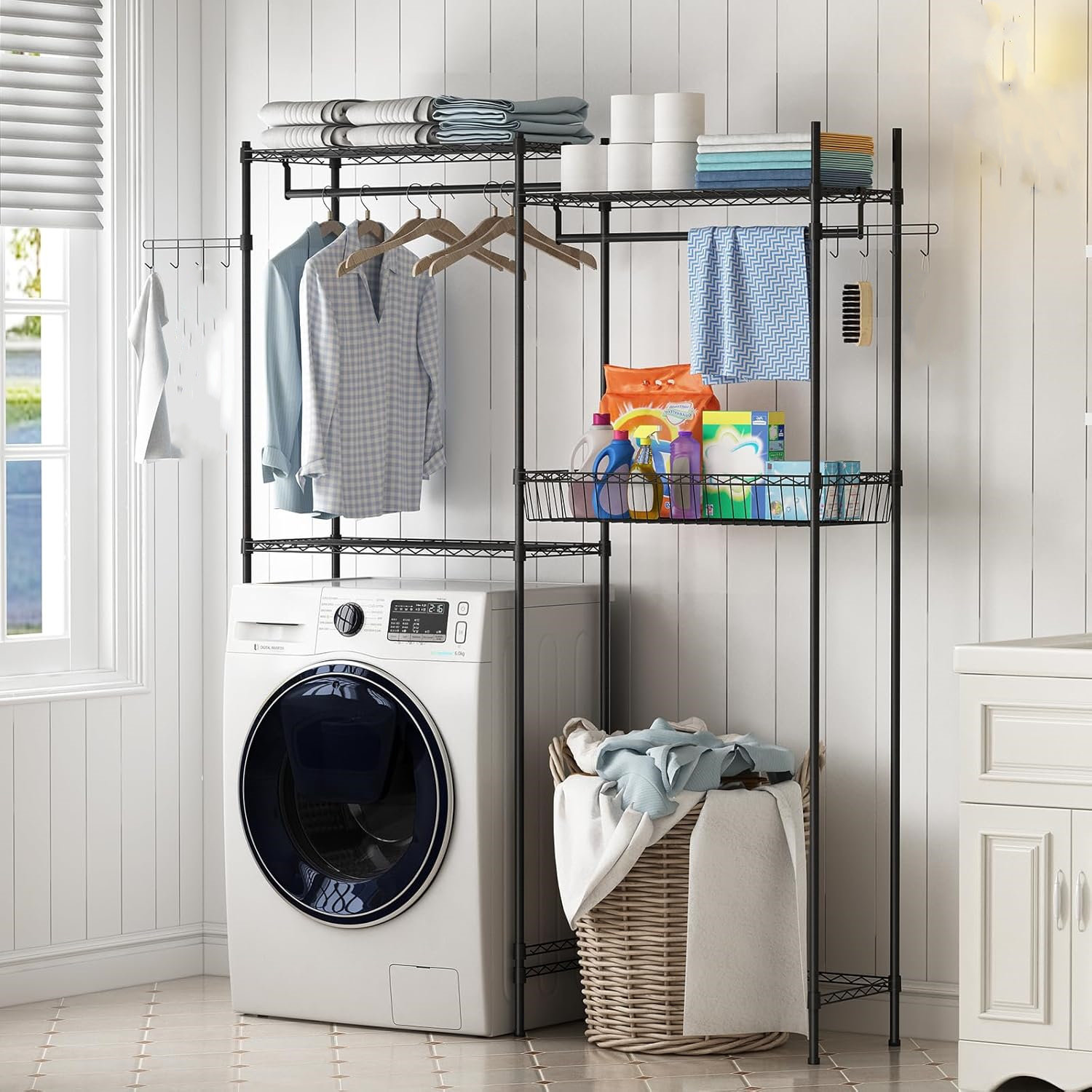 Rebrilliant Over Washer and Dryer Storage Shelves, Height