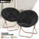 Foldable Faux Fur Saucer Chair Oversize Moon Chair With Metal Frame