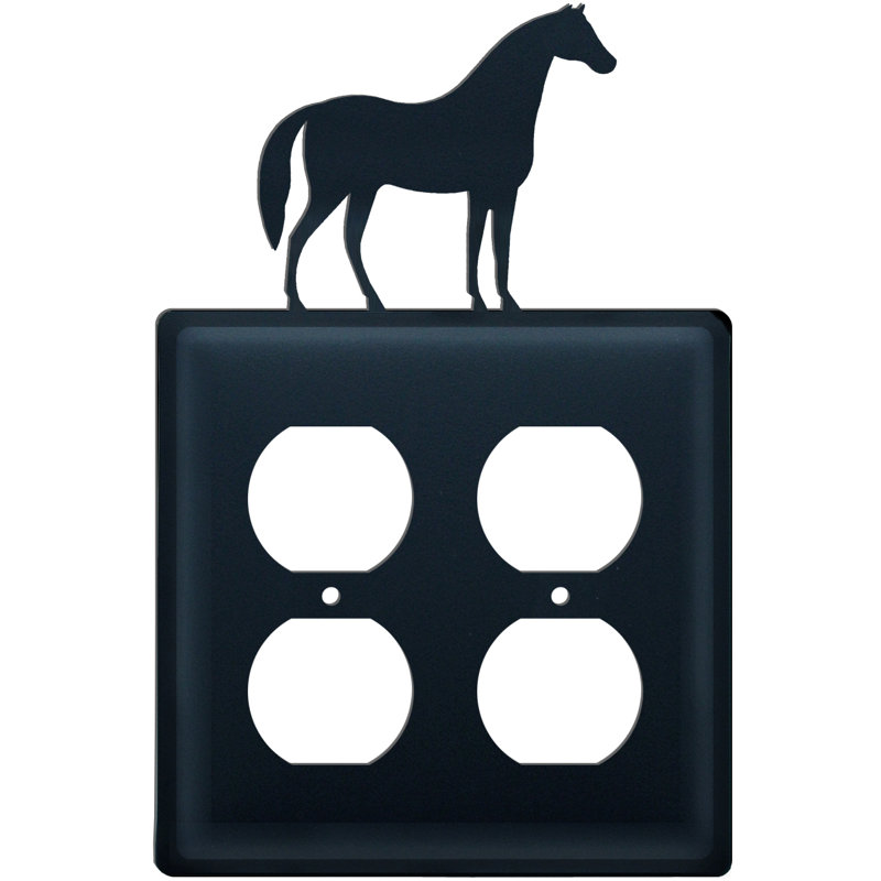 Horse 4-Gang Duplex Outlet Wall Plate