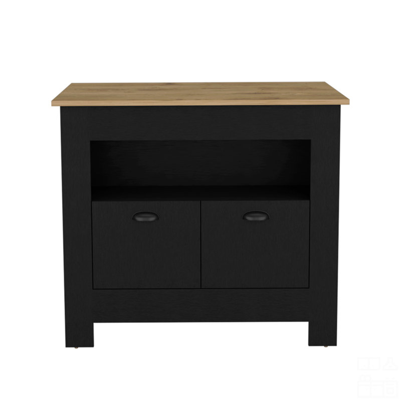 Kitchen Island Geneva, Black