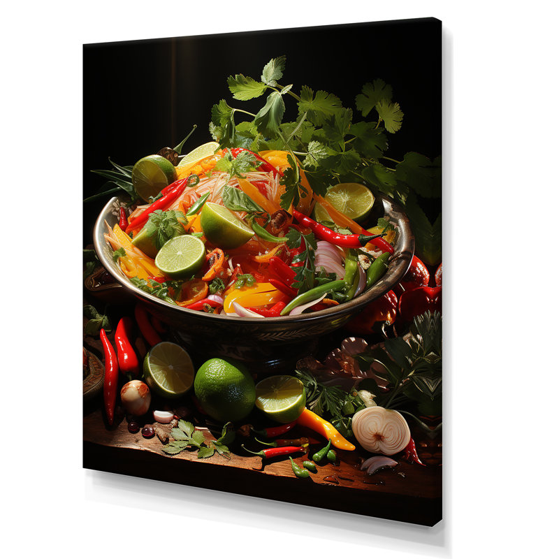 Délices de la cuisine thaïlandaise Apollodoros II, H 32 po x l 24 po x P 1 po, Toile tendue