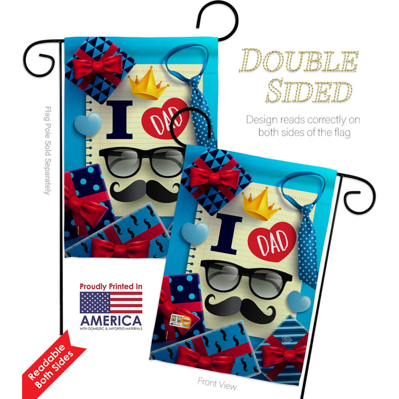 Double Sided 18.5'' H x 13'' W Polyester Father's Day Flag Set