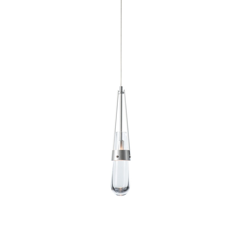 Link 1 - Light Single Teardrop Pendant, Sterling, Clear