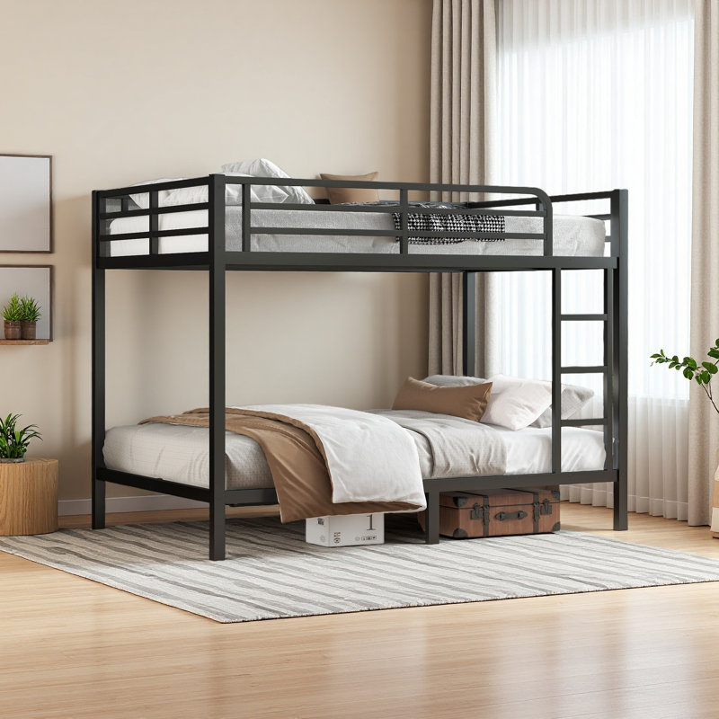 Metal Full XL Over Full XL Bunk Bed For Teens And Adults,Space-Saving/Noise Reduced/No Box Spring Needed