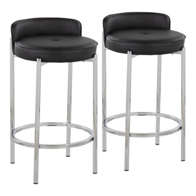 Suveer 25.5'' Faux Leather Counter Stool