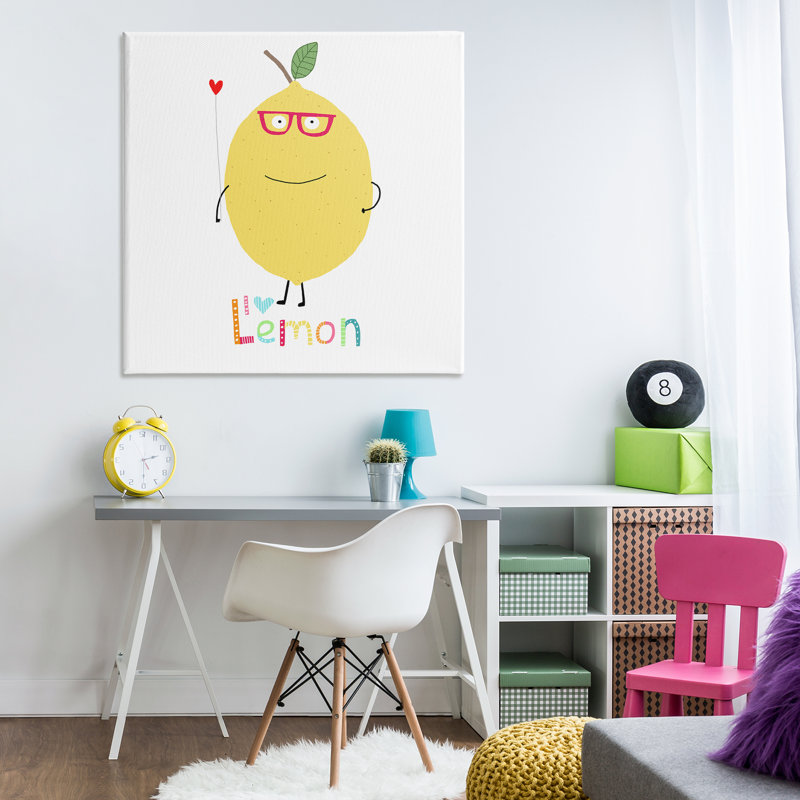 Art mural amusant et souriant par Carla Daly, H 36 po x l 36 po