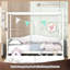 Lit de jour à baldaquin simple Royal Dreamy avec 2 tiroirs de rangement, blanc - Collection WildRose-459143728