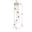 Luminaire suspendu sphérique en grappe 5 lumières avec accents en verre Snead-430031762-505641553
