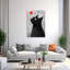 Chat noir, boule rouge, art mural moderne-129149739