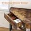 Bureau de coiffeuse d'angle moderne avec grand tiroir, brun rustique Modern
