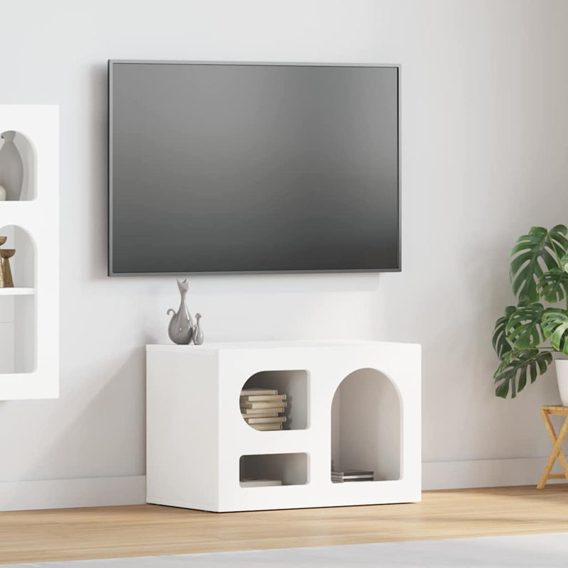 Unfinished TV Stand, White, 40cm H x 60cm L x 35cm W