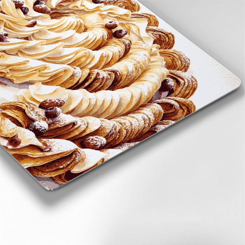 Desserts Mille feuille, art mural en métal beige, H 11 po x l 14 po