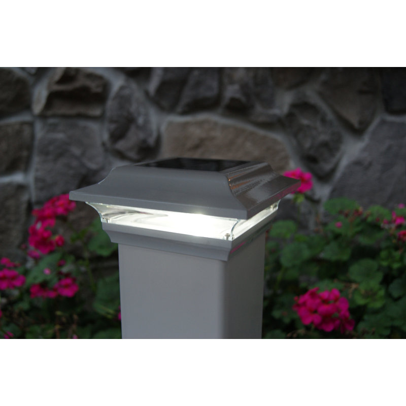 Black Aluminum LED Solar Post Cap Light for 5" x 5" Posts