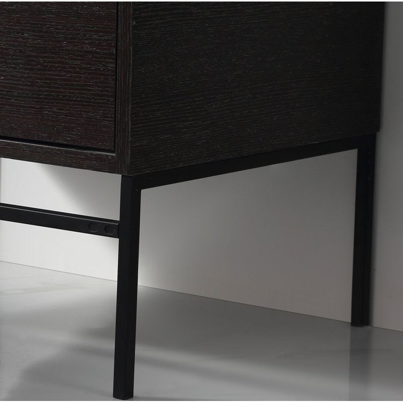 Ensemble de meuble-lavabo simple 48 po Maisie, Grain droit noir, Noir