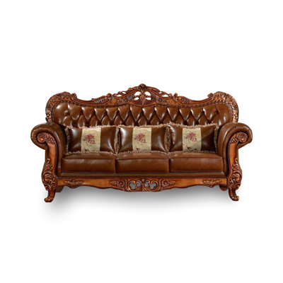 90.55'' Leather Sofa