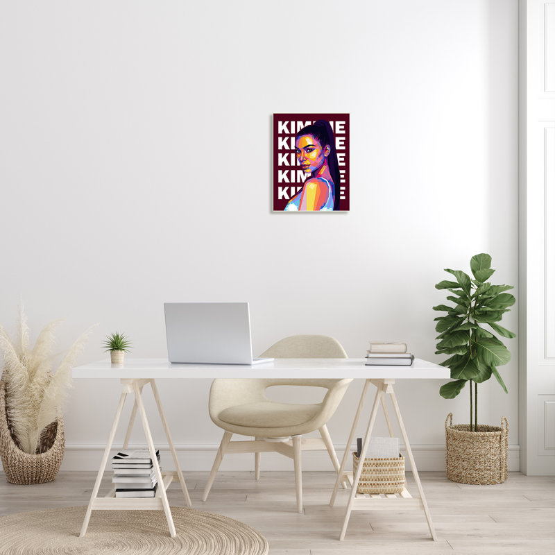 «Kimmie K Modern Portrait Abstract» par Birch & Ink - impression, Sans cadre, H 19 po x l 13 po x P 0,5 po