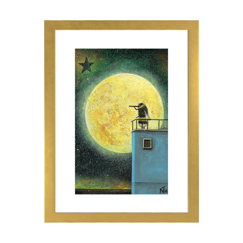 Across the Universe par Neil Thompson - impression d'art graphique, H 24 po x l 16 po x P 1 po, Papier encadré doré