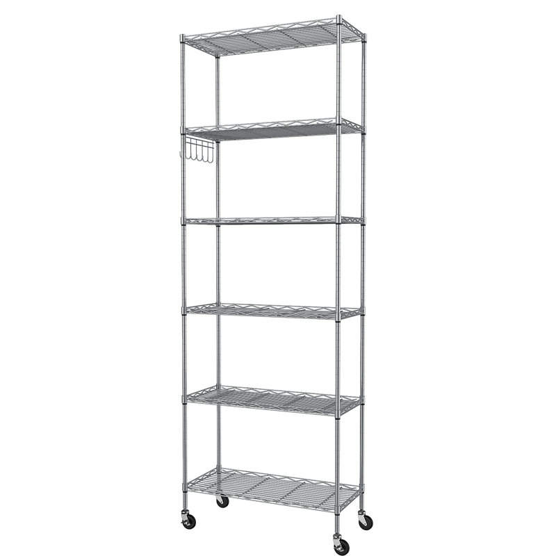 Eilley 6-Tier Steel Shelving Unit, Silver