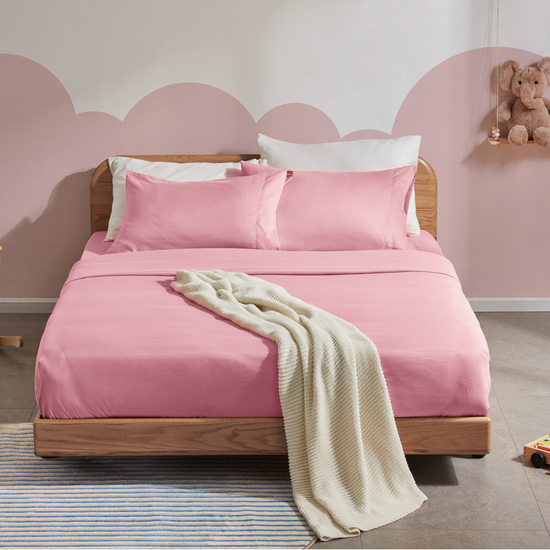 Microfiber Sheet Set, Ballet Pink, Full/Double Sheet Set+Fitted Sheet+2 Pillowcases