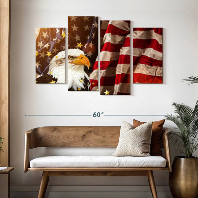Brampt American Flag With Bald Eagle