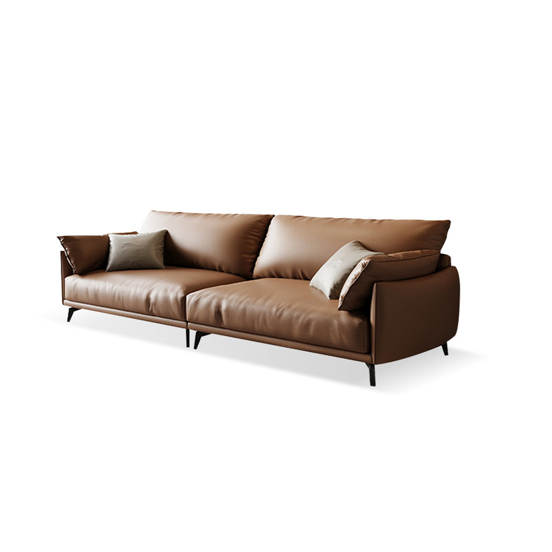 Brown Genuine Leather Modular Sofa