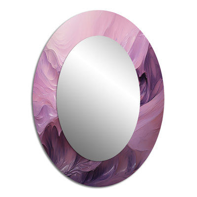 Tuba Terrain Mountainous Mauve VI - Large Oval Wall Mirror On Metal