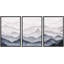 Blue Gray Mountain Range Fog & Mist Wilderness - 3 Piece Floater Frame Print Set on Canvas-98697750-98697751