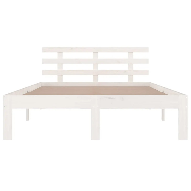 Bed Frame Solid Wood, White, Small Double (4')