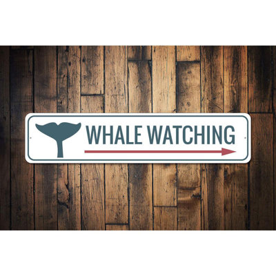 Whale Watching Aluminum Sign