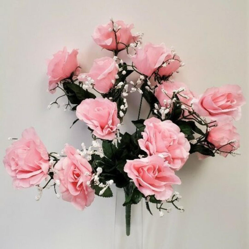 Fleur artificielle ouverte, Rose clair