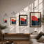 Dusk Over Rolling Hills Minimalist - Framed Print-1391492145-1391492146