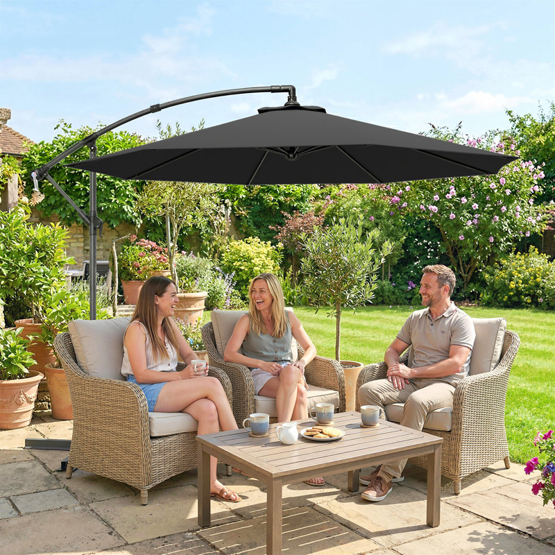 Outsunny 3 m Cantilever Parasol, Black