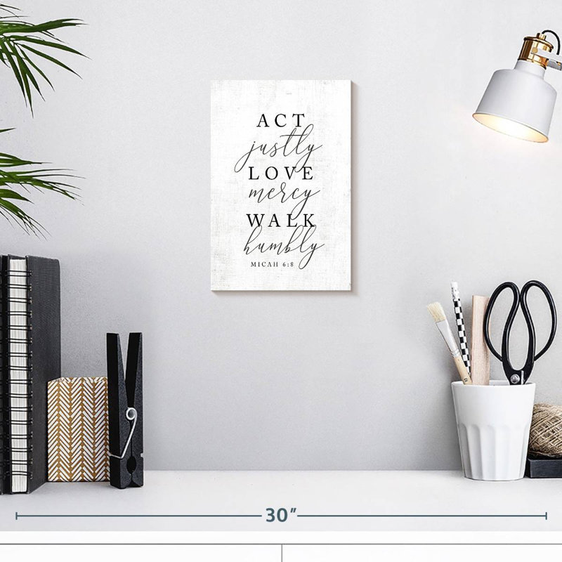 Act Justly, 12" H x 8" W