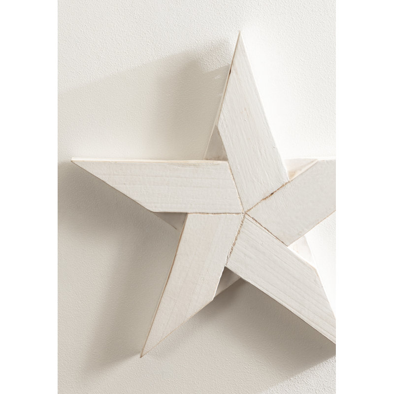 White Wooden Dimensional Star Wall Decor Set