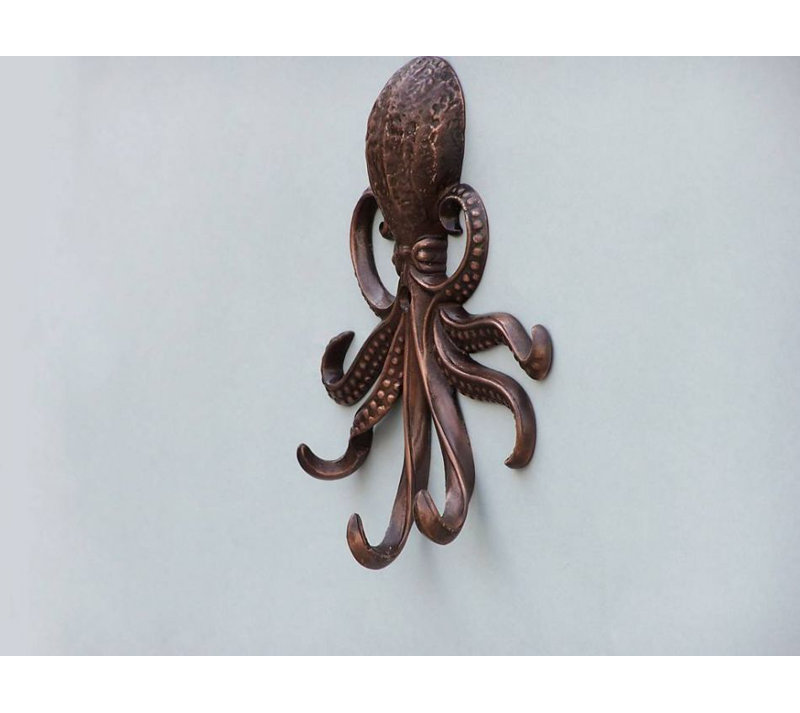 Crochet mural octopus Keven, Cuivre antique
