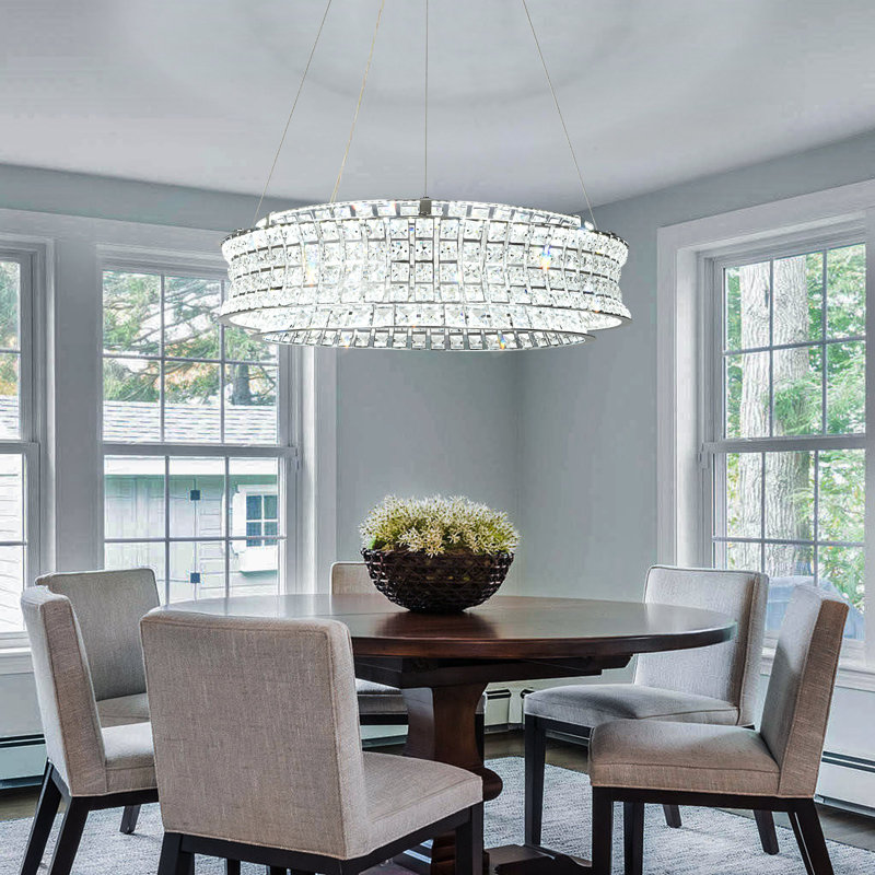 LED Chandelier, 16cm H x 59.9cm W x 59.9cm D, Chrome