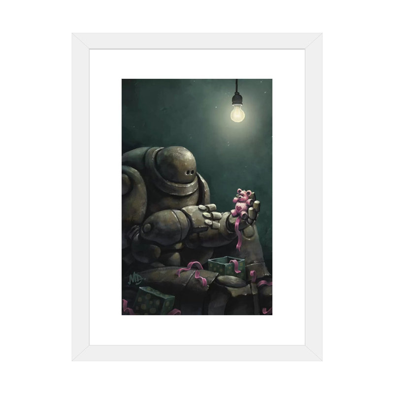«Gortron's Christmas Wish» par Matt Dixon - impression d'art graphique, H 24 po x l 16 po x P 1 po, Papier encadré blanc