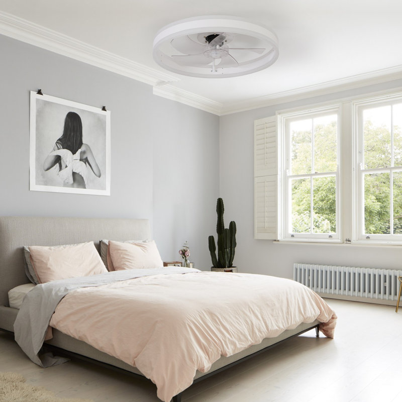 19.7'' Ceiling Fan Light With Dimmable LED, White